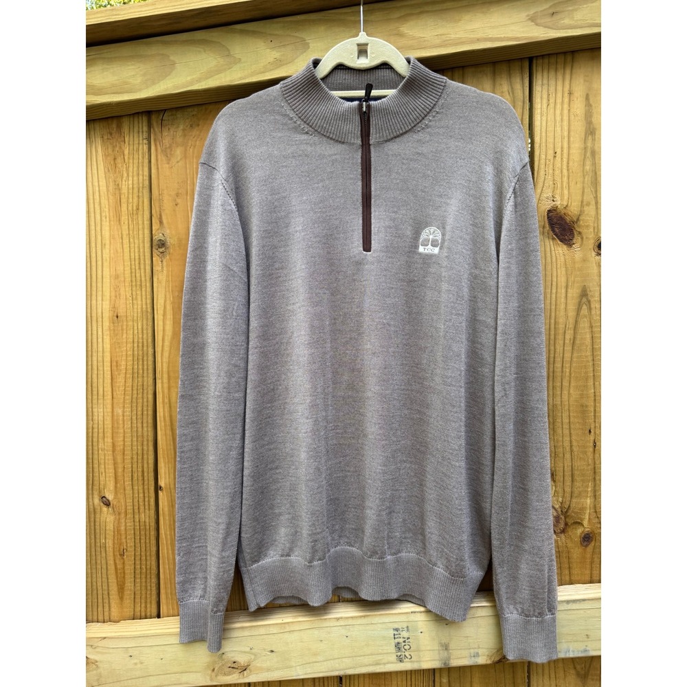 Johnnie-O Half Zip Pullover Sweater Men's Large‎ Golf Casual TCC logo Tupelo MS